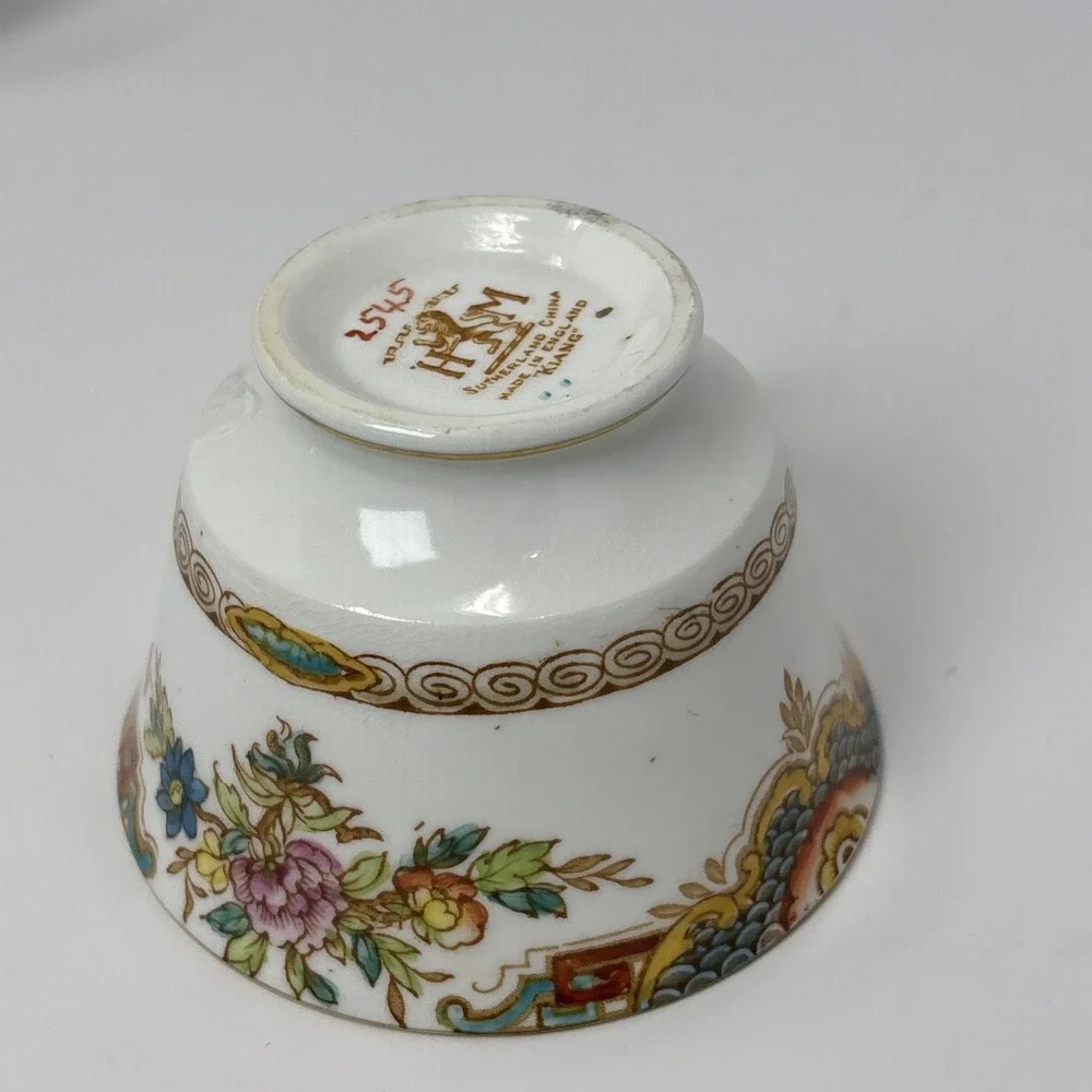 Hudson & Middleton Sutherland China Kiang Tea Cup Saucer Set Floral Gold Gilt‎